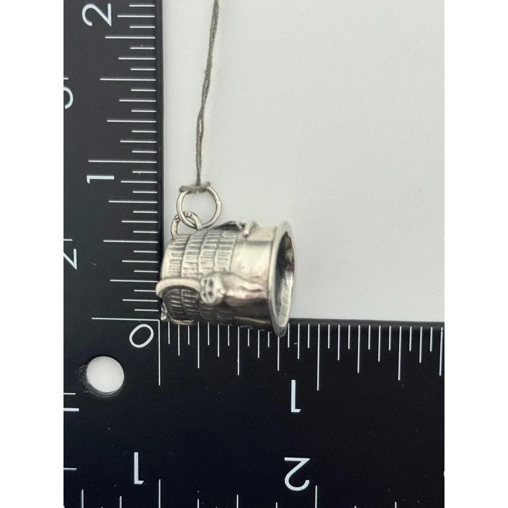 REO‎ Sterling Silver Cat Kitten Thimble Shaped Pendant